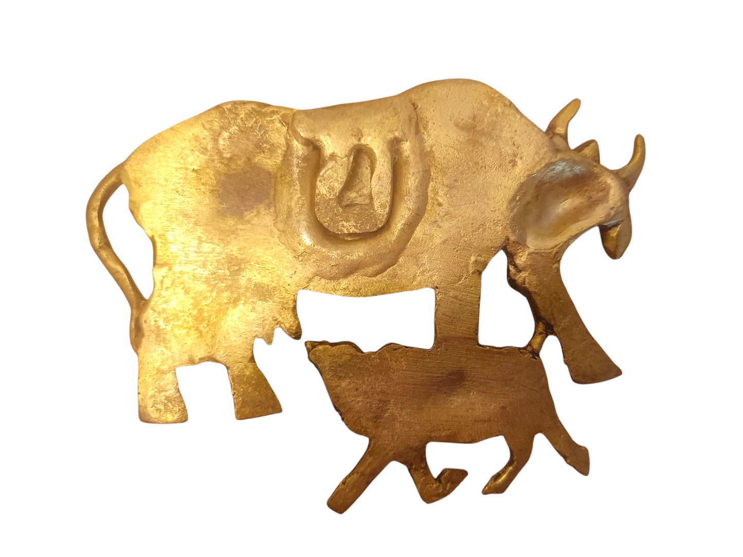 Brass Cow & Calf Wall Hanging