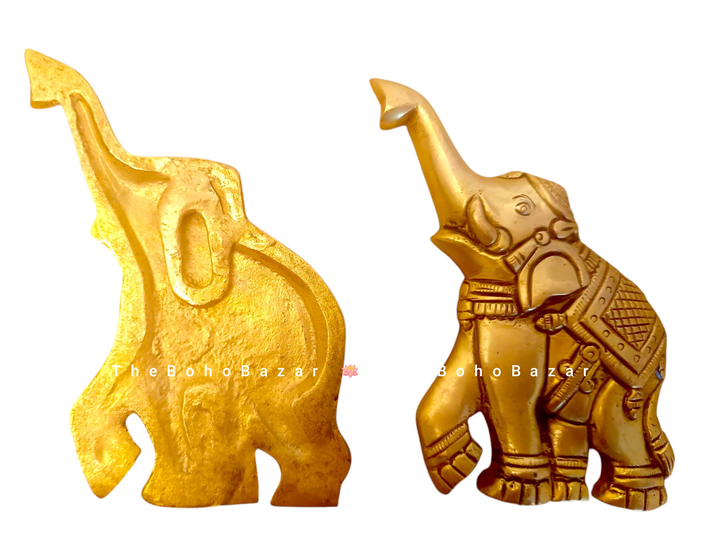 Brass Elephant Wall Hanging (Set of 2)