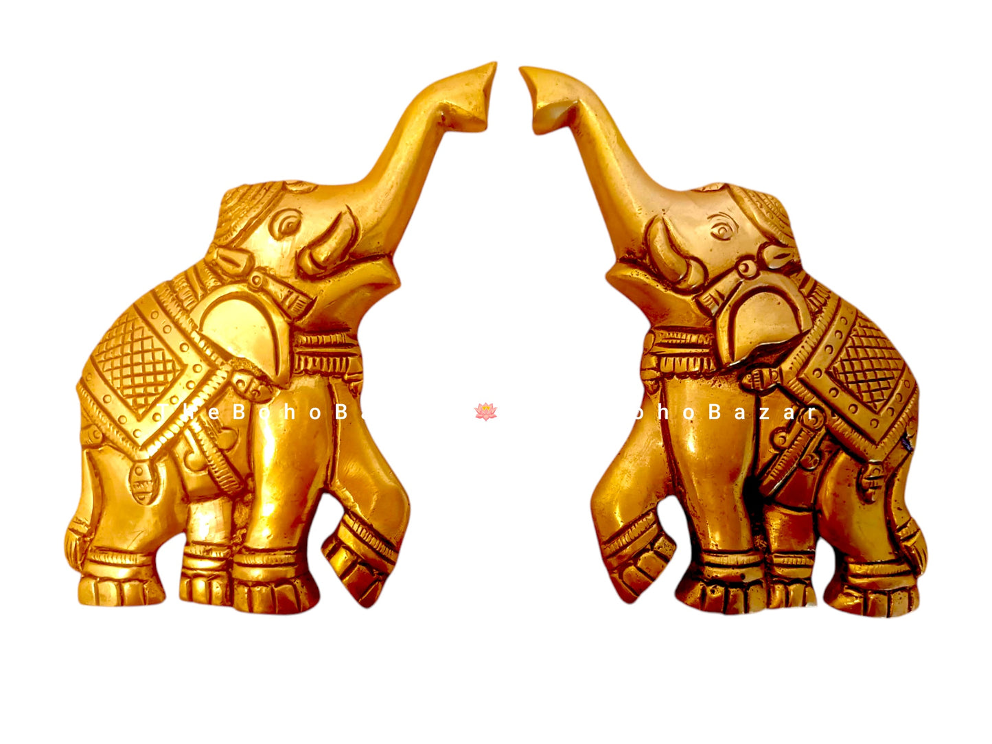 Brass Elephant Wall Hanging (Set of 2)