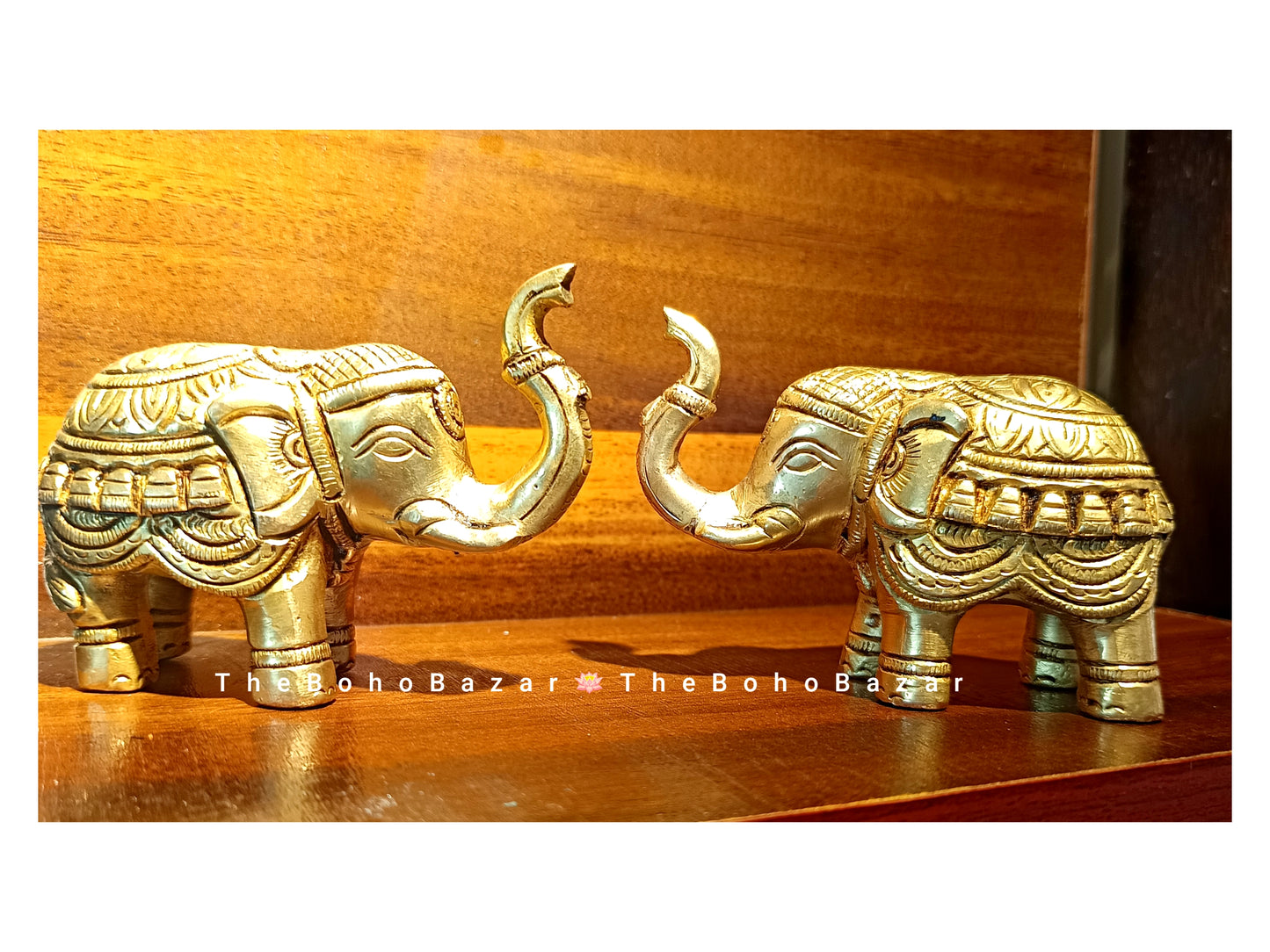 Brass Elephant Statues (Set of 2)