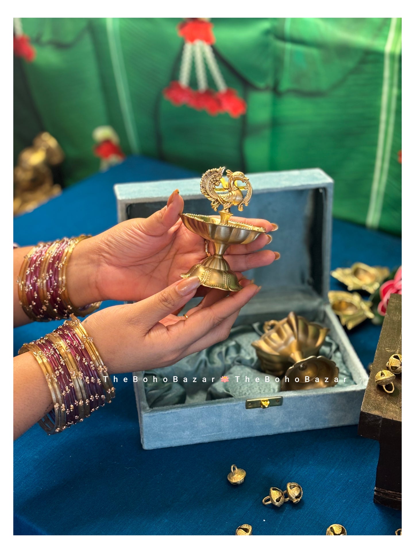 Peacock Diya Set of 2