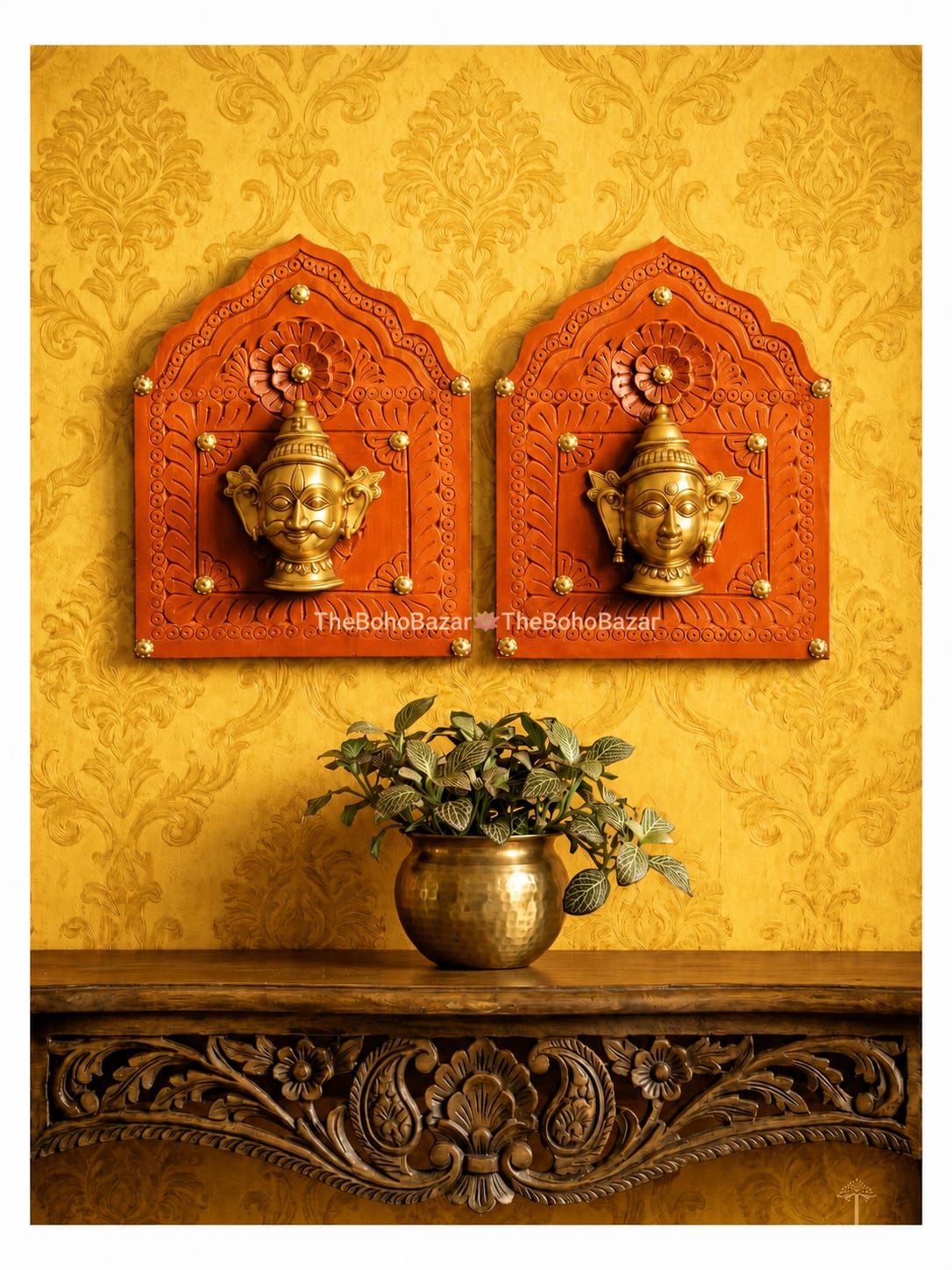 Shiva Parvati Wall Plaque Set
