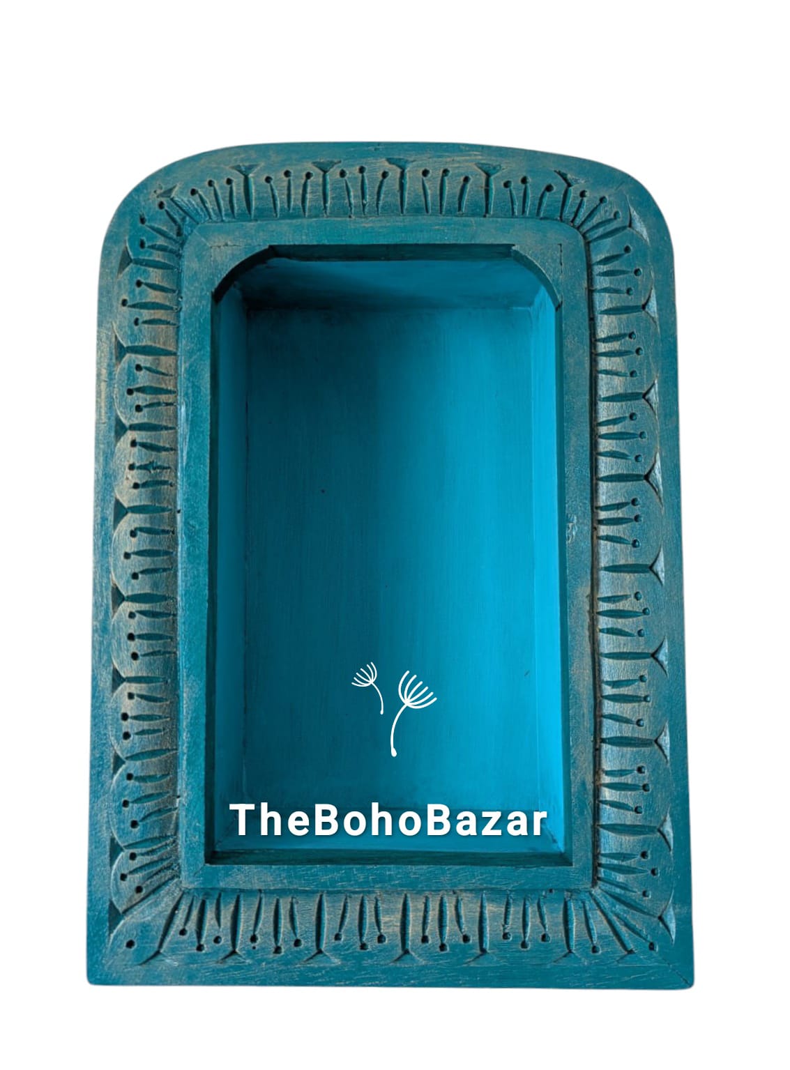 Carved Wooden Box Frame Shelf
