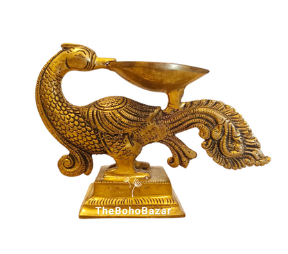 Brass Peacock Diya