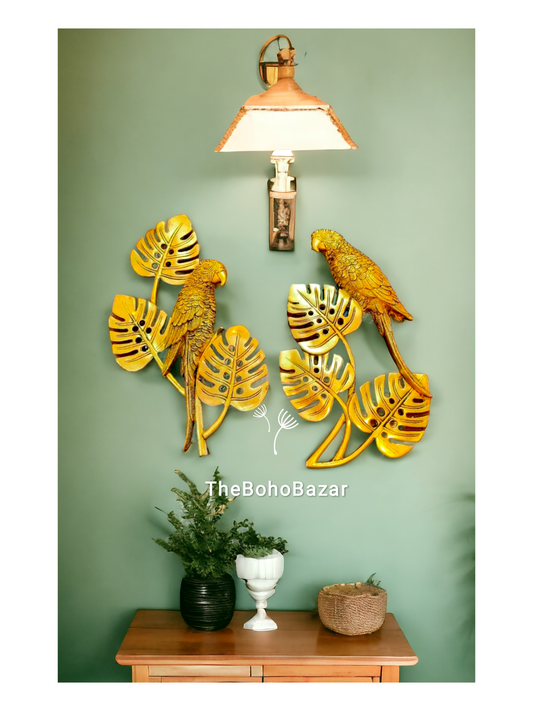 Tropical Parrots Wall Hanging (set of 2)