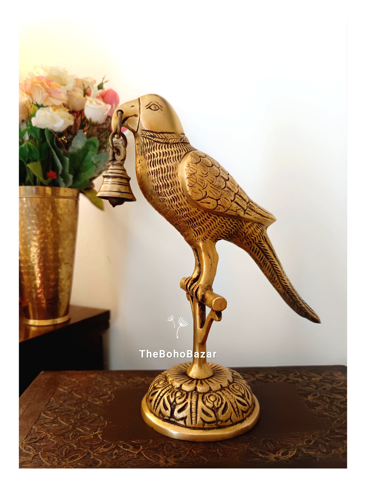 Bell Parrot Figurine