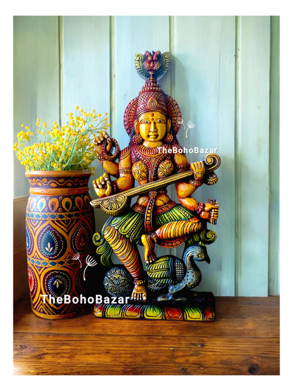 Carved Saraswati