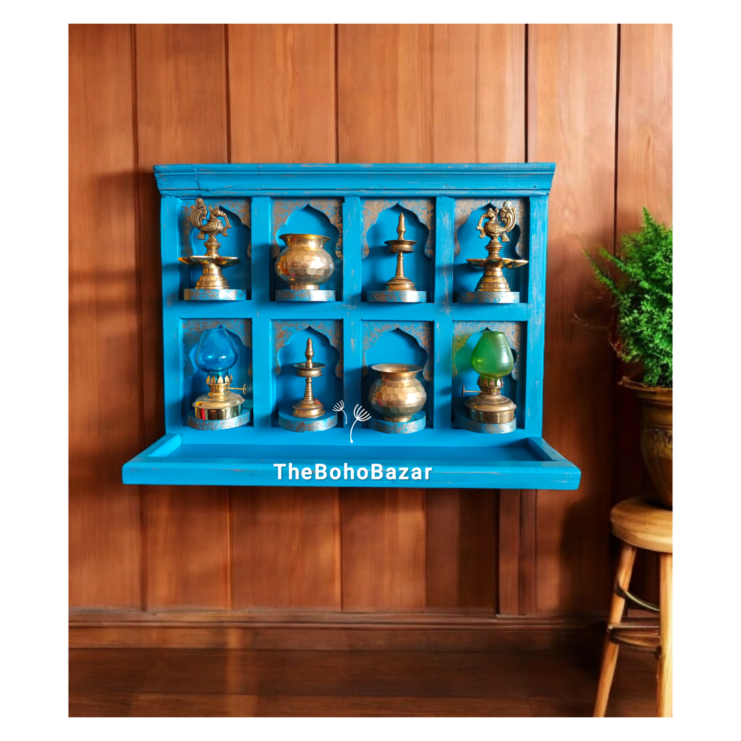 Multipurpose Jharokha Style Temple Shelf