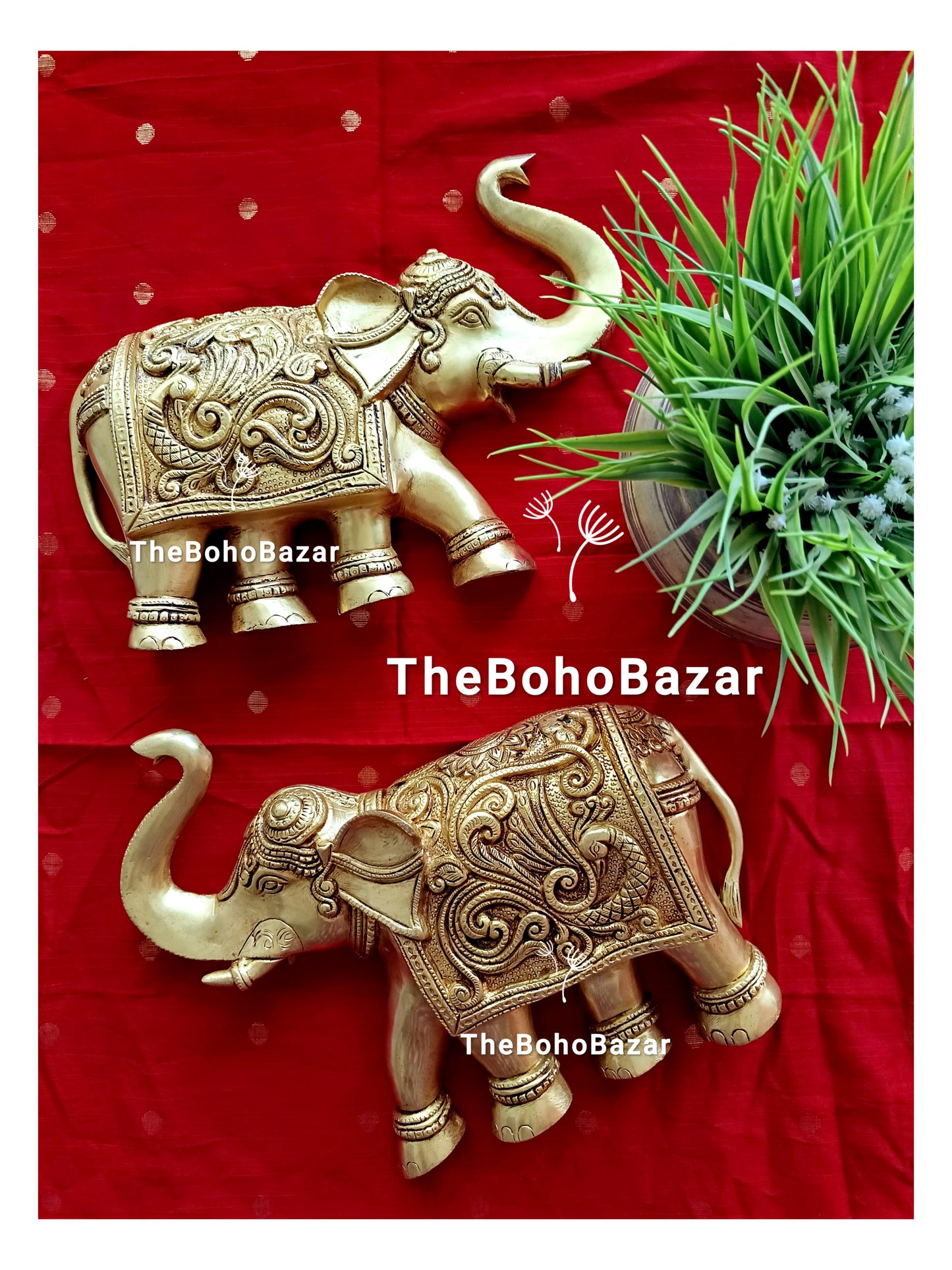 Brass Airavat Wall Hanging (set of two)