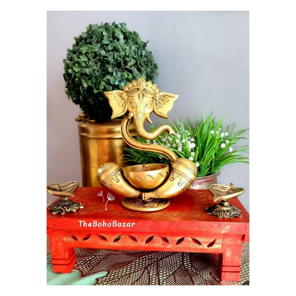 Brass Ganesha Diya