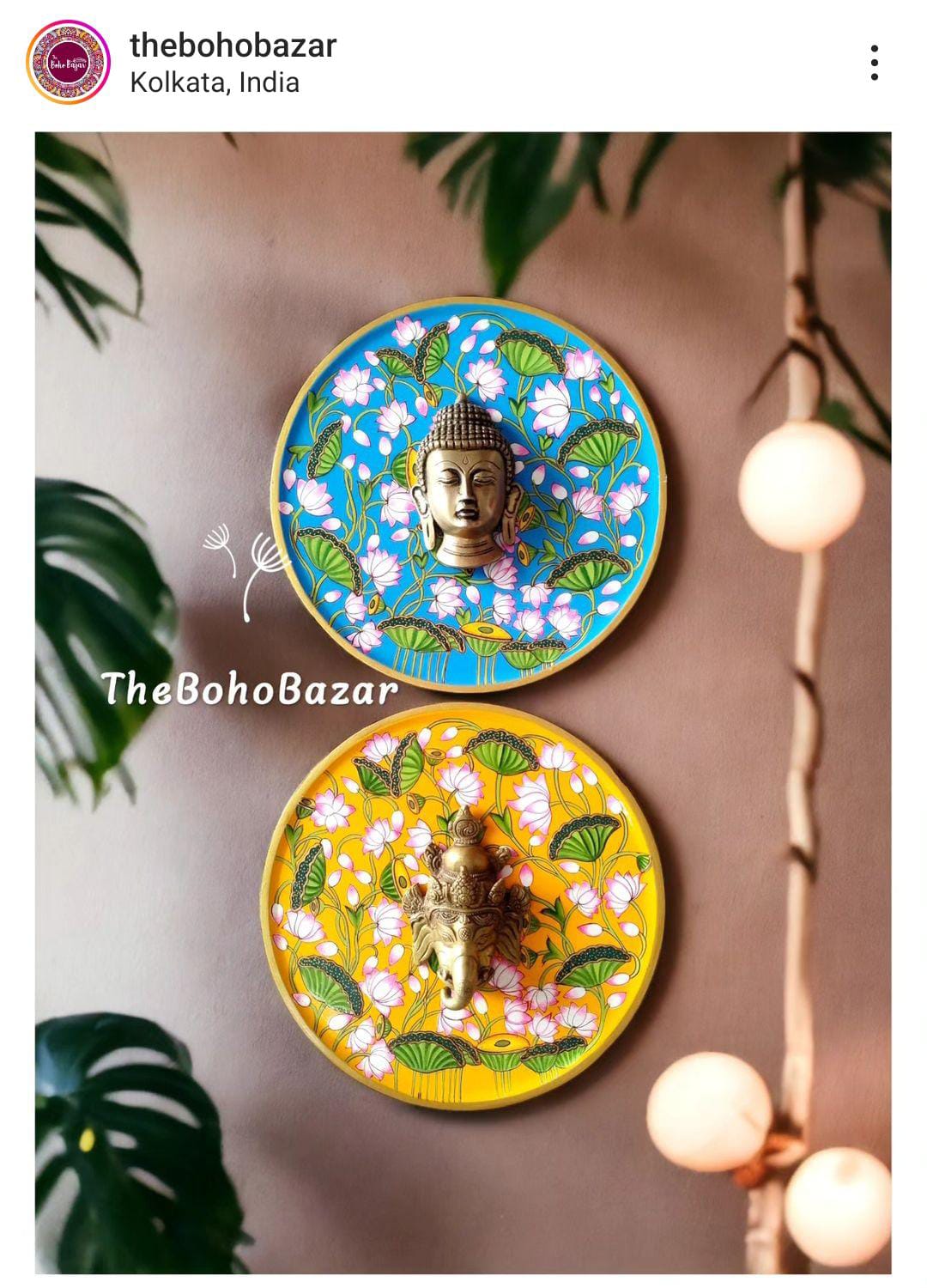 Brass Buddha and Ganesha Plates