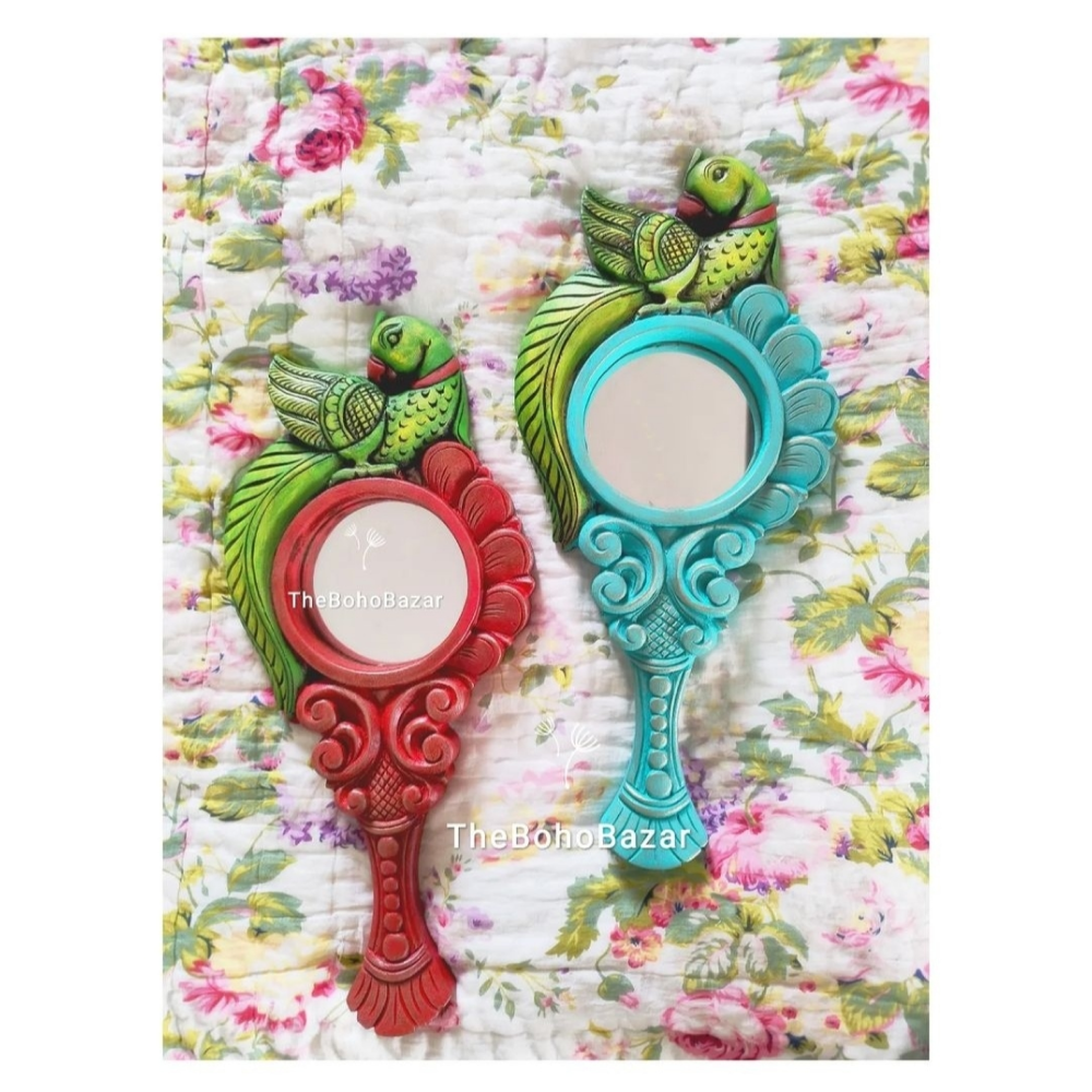 Single Parrot Hand Mirror