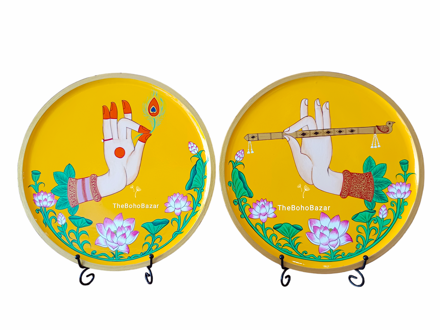 Radha Krishna Hand Plate Set