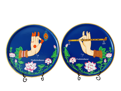 Radha Krishna Hand Plate Set