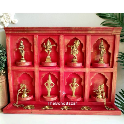 Multipurpose Jharokha Style Temple Shelf