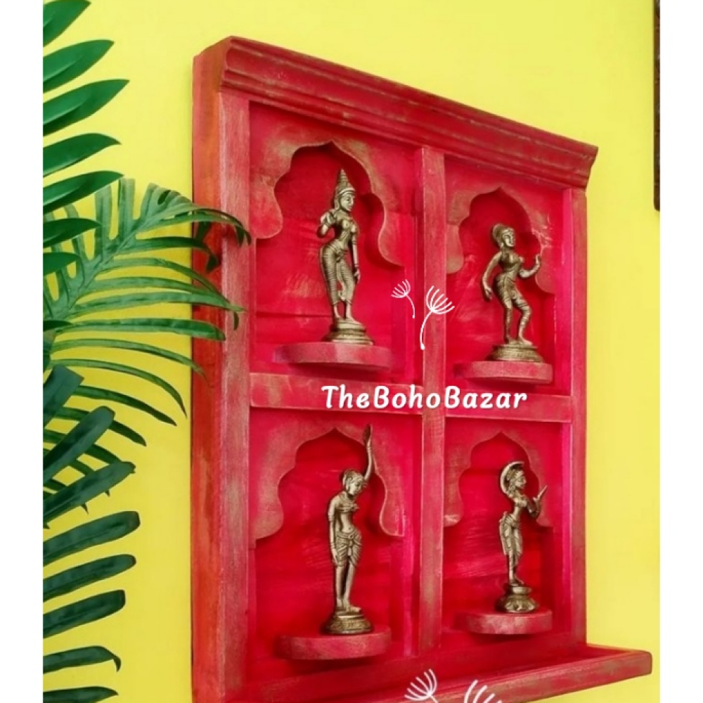 Multipurpose Jharokha Style Temple Shelf