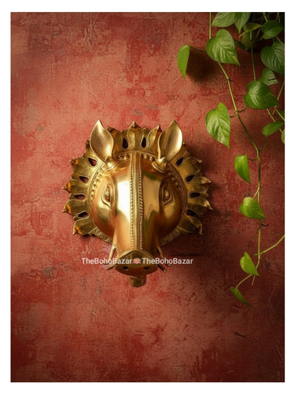 Brass Varaha Wall Mask