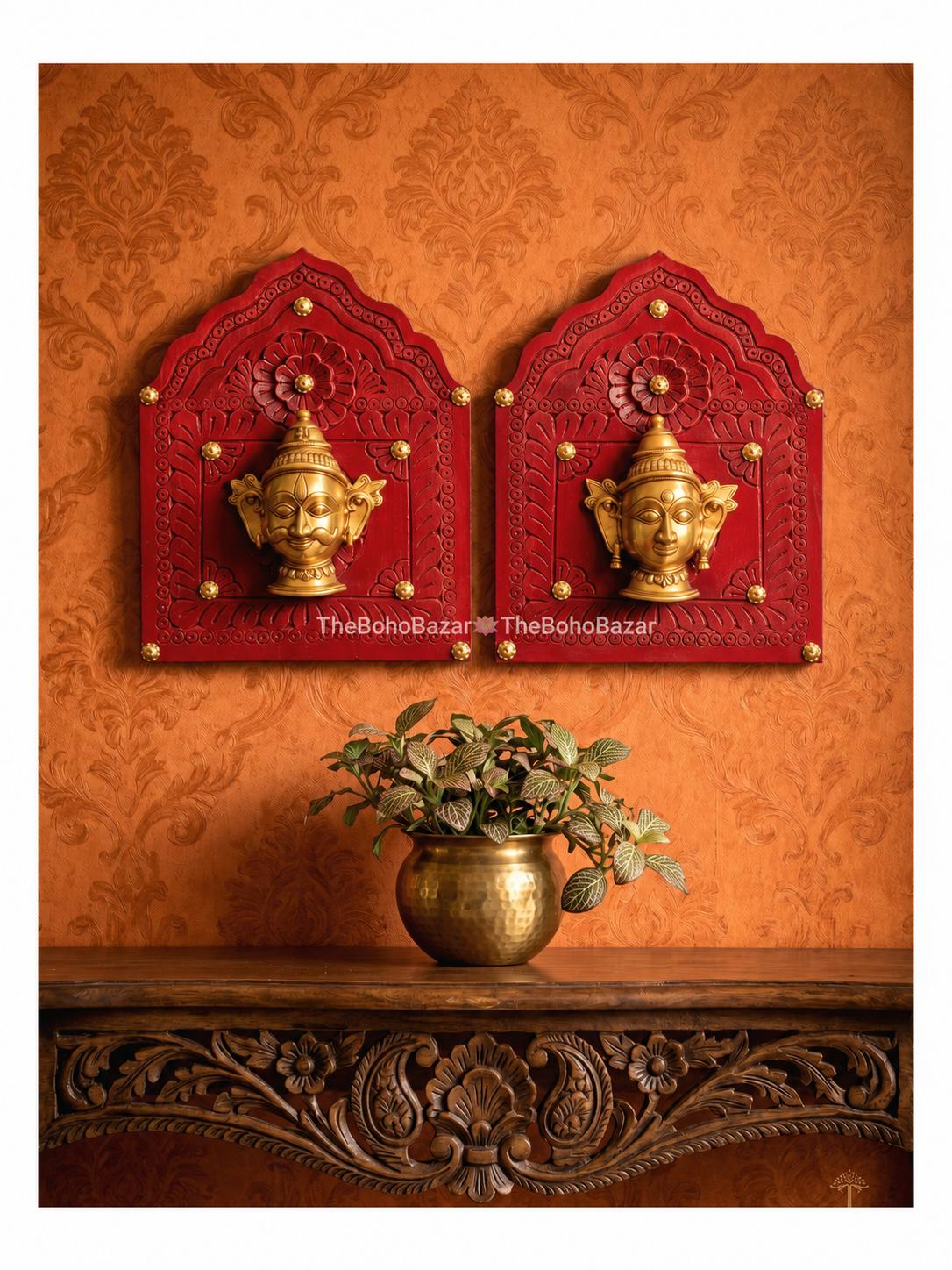 Shiva Parvati Wall Plaque Set