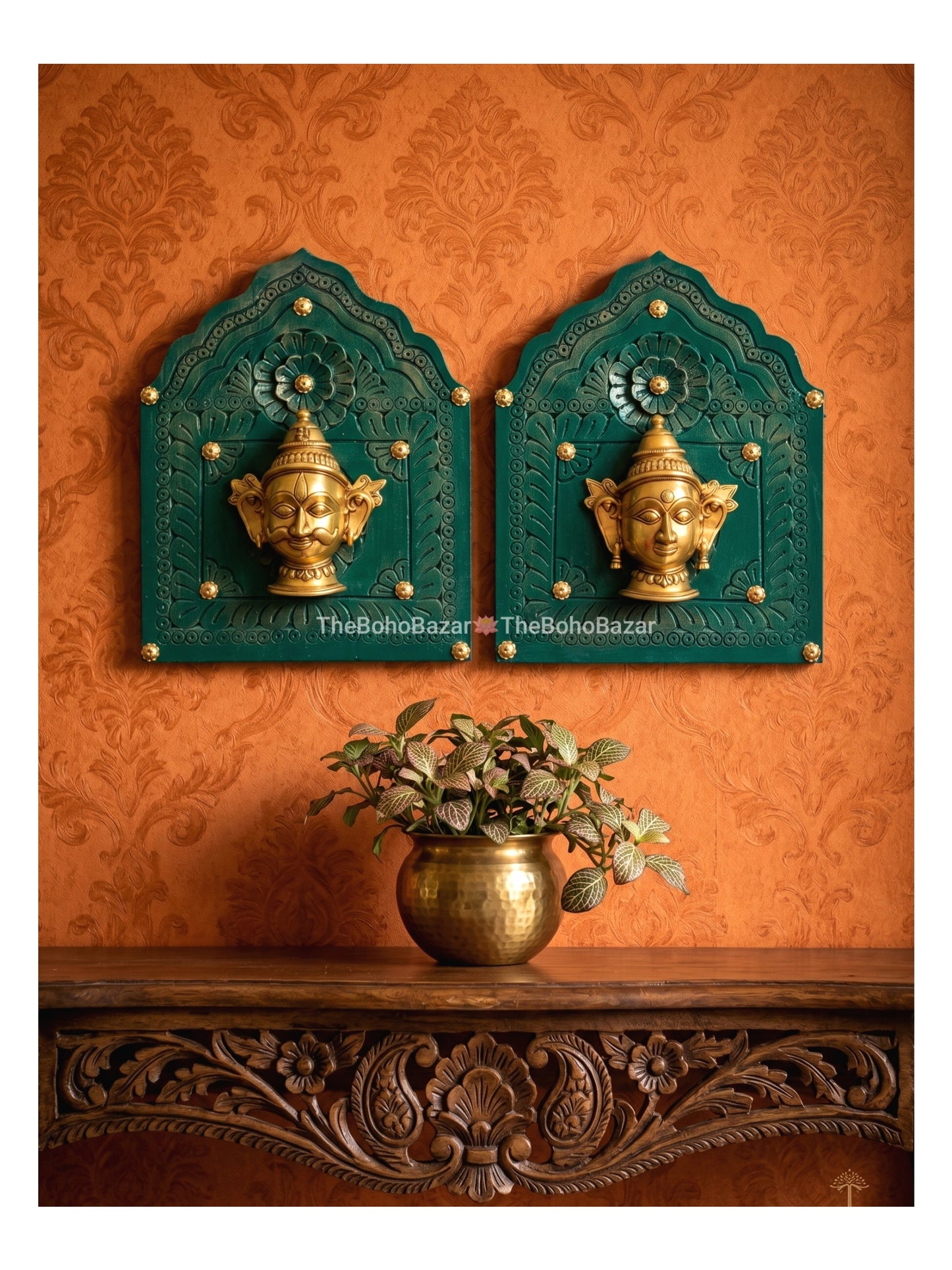 Shiva Parvati Wall Plaque Set