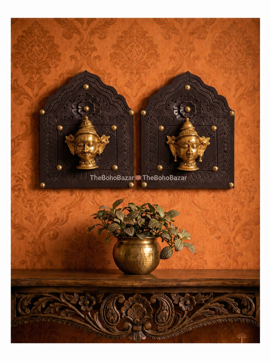Shiva Parvati Wall Plaque Set