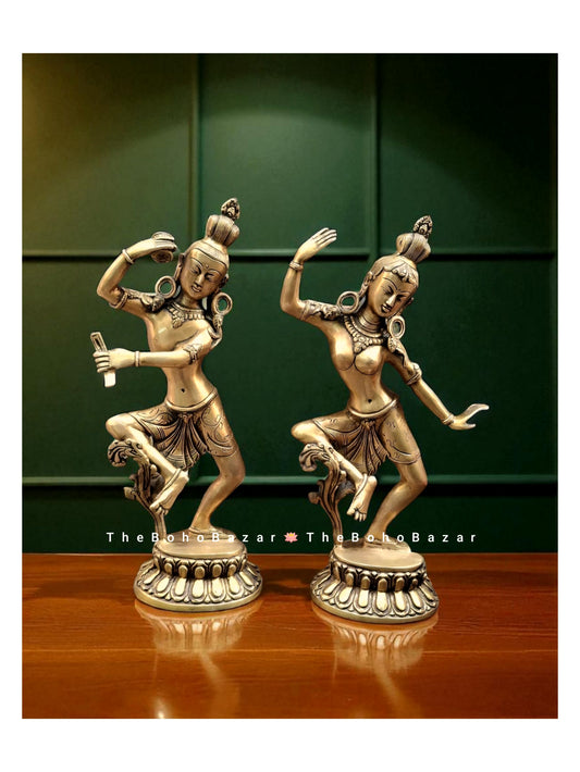 Shiva Parvati Dancing Statues (set of 2)