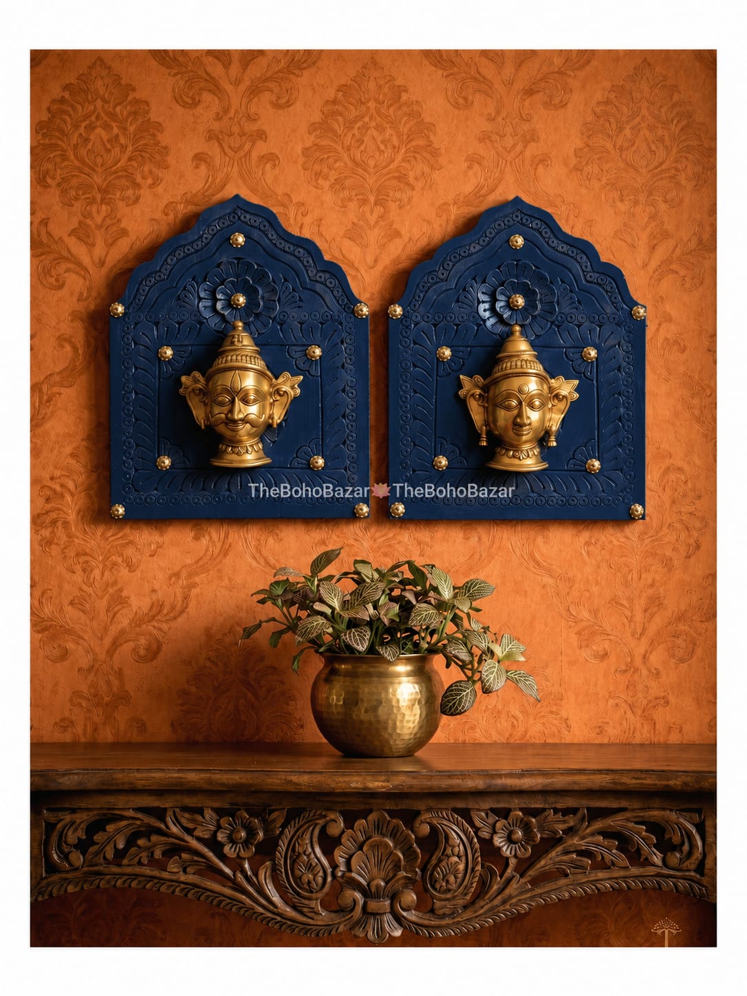 Shiva Parvati Wall Plaque Set