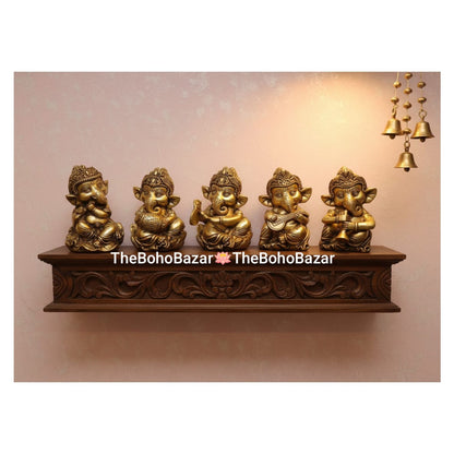 Brass Musical Ganesha Set of 5