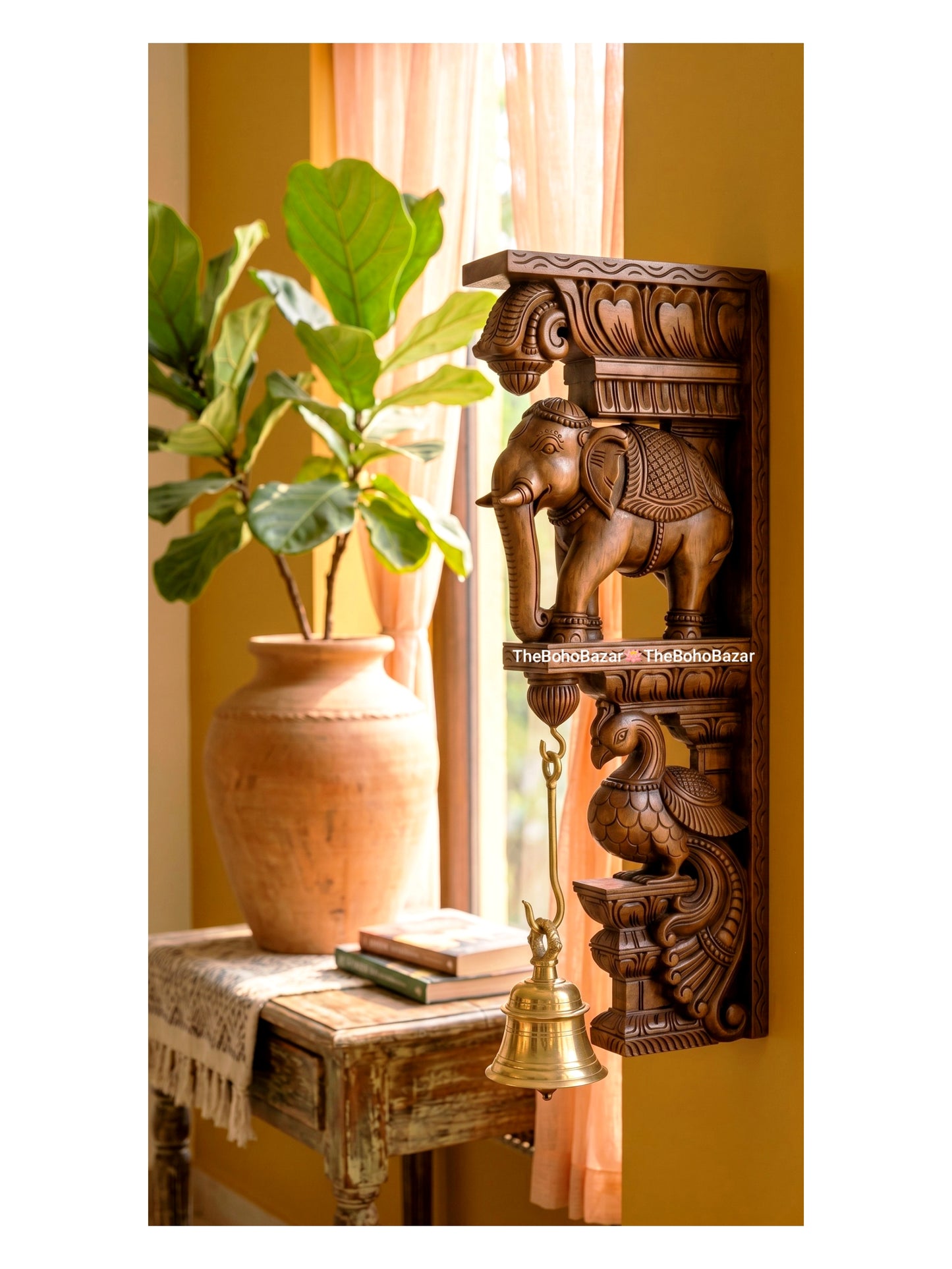 Elephant Peacock Corbel (PRE-ORDER)